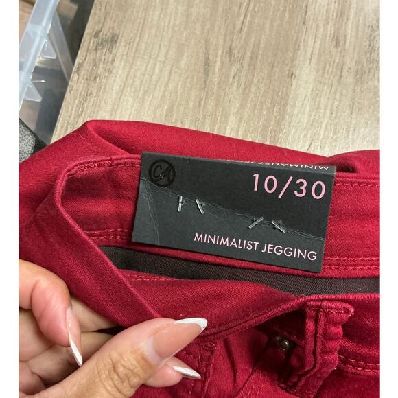 Curve Appeal Mid-Rise Minimalist Denim Jegging Red Women’s Size 10/30 - Picture 5 of 6
